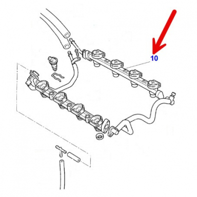 USED Bare Fuel Rail, RH Passenger Side Bank  NNE3446AA